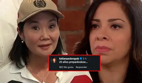 Tatiana Astengo volvió a criticar a Keiko Fujimori como presidenta de la República. Foto: Composición LR/Captura/YouTube/Instagram Tatiana Astengo volvió a criticar a Keiko Fujimori como presidenta de la República.