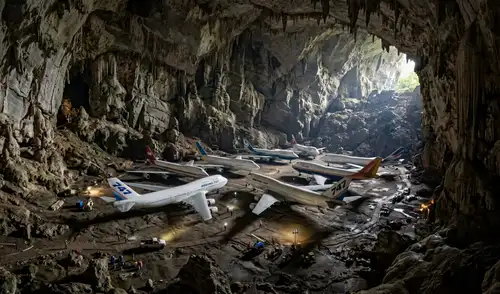 Situada en la isla malasia de Borneo, la Cámara de Sarawak es conocida como una de las cámaras subterráneas más grandes del mundo. Foto: Gemini IA Situada en la isla malasia de Borneo, la Cámara de Sarawak es conocida como una de las cámaras subterráneas más grandes del mundo. Foto: Gemini IA
