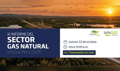 Promigas Perú presentará el XI Informe del Sector Gas Natural – InfoGas Perú 2026, con cifras y análisis sobre el desarrollo del sector energético nacional.