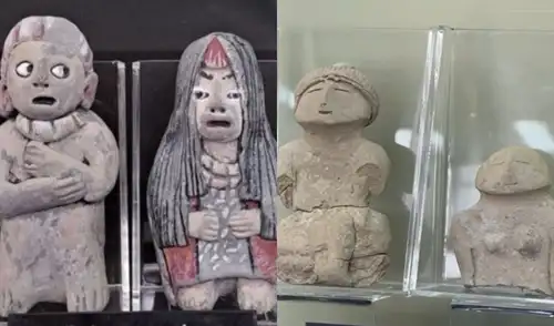 Nuevas figuras antropomórficas de arcilla halladas en Caral aportan información sobre la visión del mundo de esta antigua civilización. Se cree que representan una dualidad de género.