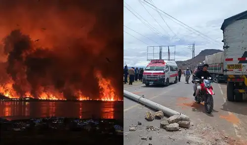 Puno se enfrenta a dos emergencias: un incendio forestal que arrasó 200 hectáreas cerca del lago Titicaca y un paro de transportistas que exige un incremento en el pasaje urbano.