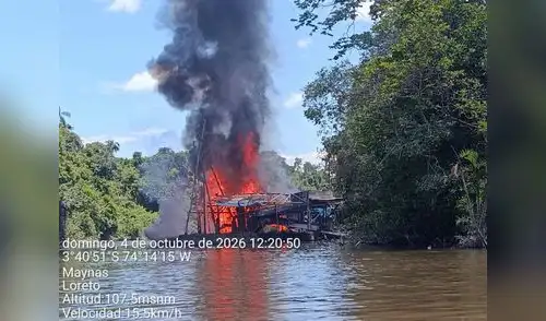Draga destruida en Maynas, Loreto.