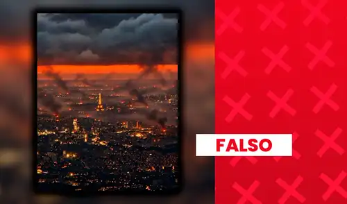La imagen de París en llamas fue generada con IA.