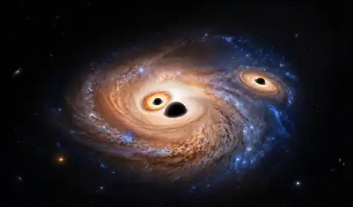 Descubren tres agujeros negros supermasivos en una misma galaxia por primera vez. Foto: MPE