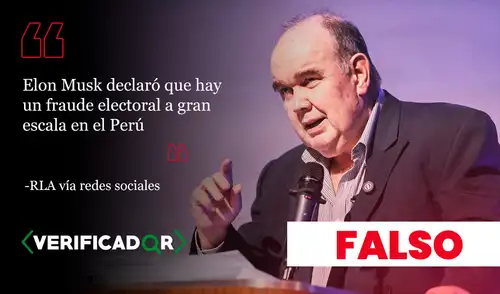 Elon Musk no denunció un fraude electoral en Perú. Elon Musk no denunció un fraude electoral en Perú.