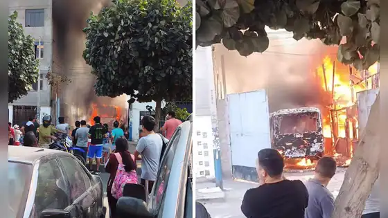 Incendio en Santa Anita: fuego consume bus de transporte público cerca del mercado Andahuaylas
