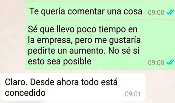 WhatsApp: joven le pidió aumento a su jefe y él aprovechó para 'trolearlo'