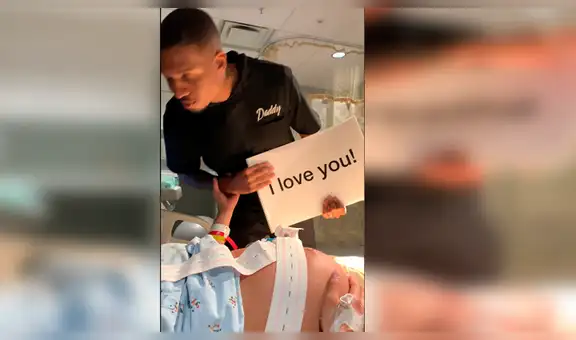 Joven enternece a las redes al darle romántica sorpresa a su esposa minutos antes de dar a luz [VIDEO]