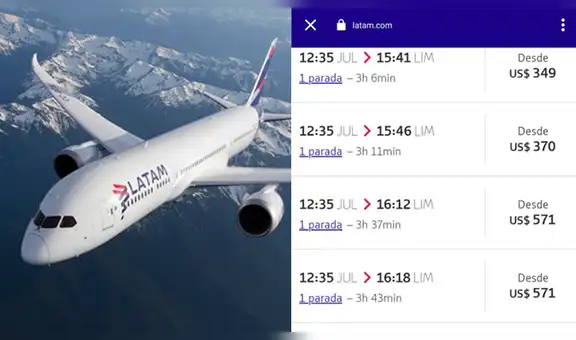 Latam quintuplica precio de vuelos nacionales a horas del estado de emergencia