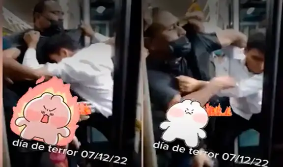 Metropolitano: trabajador de la ATU se quita el chaleco y pelea con pasajero dentro del transporte