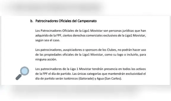FPF: detalles del Manual de Marketing sobre sponsors de la Liga 1 y clubes