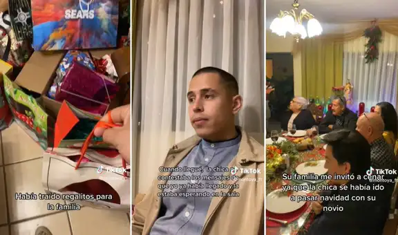 Su amiga lo invita a pasar Navidad con su familia, pero lo deja solo por ir a verse con su novio