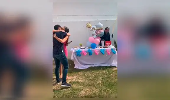 Perro ayuda a sus dueños a conocer el sexo de su bebé al morder un gigantesco globo [VIDEO]