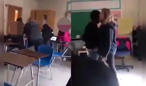 Profesora pide a alumno que guarde su celular y protagonizan violenta pelea [VIDEO]