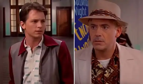 Tom Holland y Robert Downey Jr. son el Dr.Brown y Marty McFly en Volver al futuro [VIDEO]