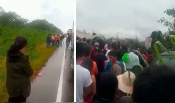 Mujer muere mientras esperaba pasar bloqueo en carretera Fernando Belaúnde Terry en San Martín