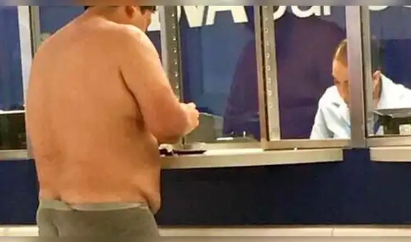 Twitter: Hombre llega al banco en ropa interior y su foto es viral en redes