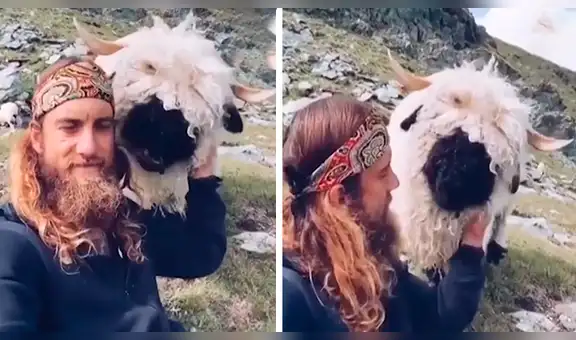 Joven viajero se topa con peludo animal y se convierten en los mejores amigos [VIDEO]