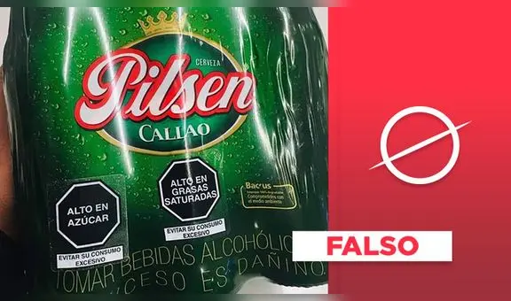 No es cierto que la cerveza Pilsen Callao lleve dos octógonos de advertencia 