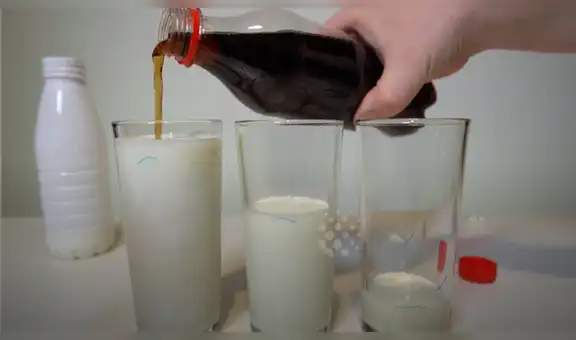 Mezclan leche y Coca Cola durante experimento casero y resultado impacta a miles [VIDEO]
