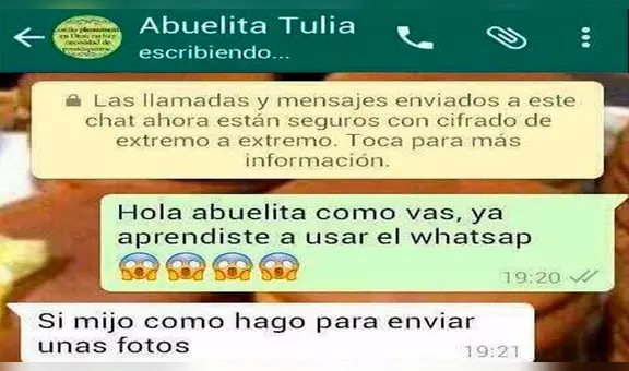 Vía WhatsApp: su abuela aprende a mandar fotos y esto fue lo primero que envió