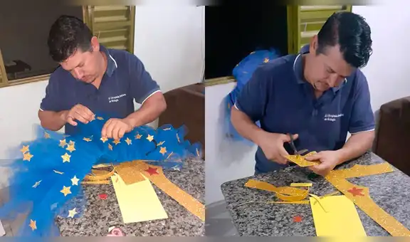 Padre confecciona por sí mismo el disfraz de la Mujer Maravilla para su hija y miles lo halagan [FOTOS]