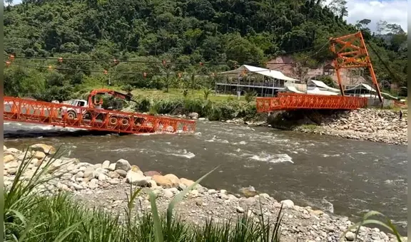 Colapsa puente en ejecución sobre río Satipo