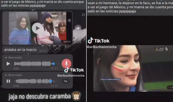 Escapa de clases para ver el partido en una plaza, pero noticiero la delata al enfocarla en vivo
