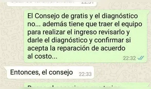 WhatsApp: pide ayuda a técnico para que arregle gratis su laptop, pero fue 'troleado' [FOTOS]