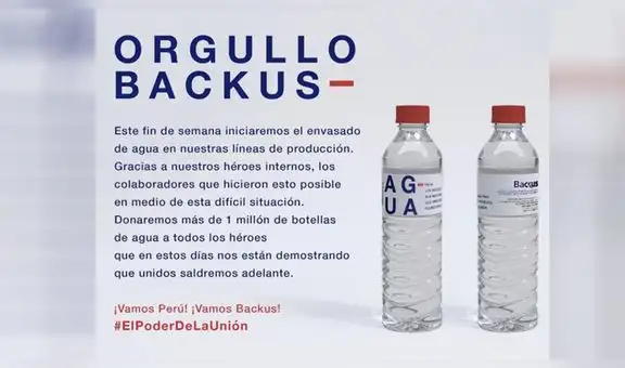 Backus frena comercialización de cerveza para entregar agua por estado de emergencia
