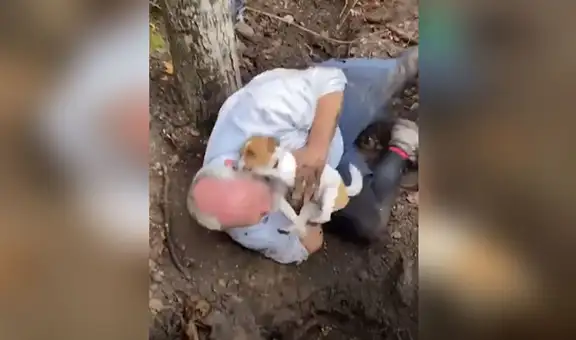 Hombre tiene emotiva reacción al reencontrarse con su perrita extraviada [VIDEO]