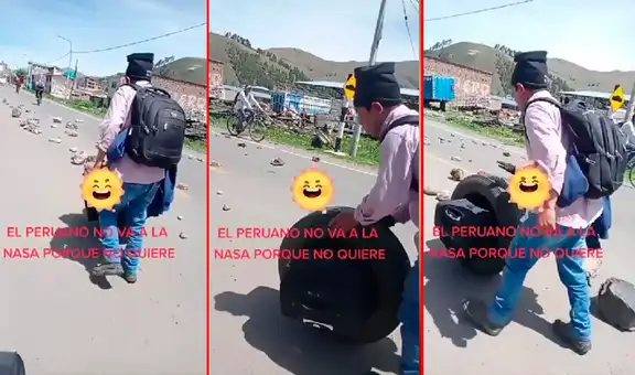 Se cansa de cargar su maleta y usa llanta para hacerla rodar: “No va a la NASA porque no quiere”