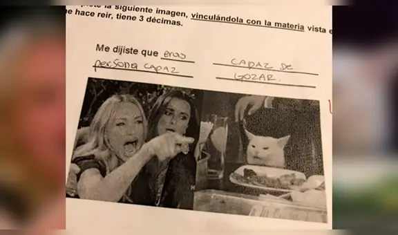 Docente universitario incluye gracioso ‘meme’ del gato en examen y usuarios tienen peculiares reacciones [FOTOS]