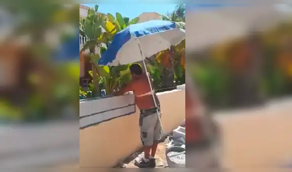 Miles ríen con truco de albañil para sufrir con los rayos del sol [VIDEO]