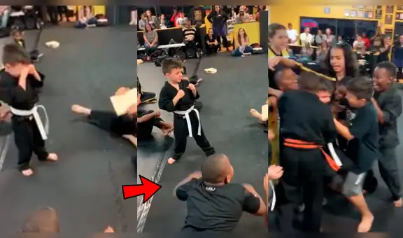 Facebook: niño karateka no pudo superar prueba, sus amigos lo alientan y sucede esto [VIDEO]