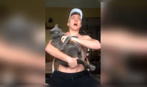 Joven canta para tranquilizar la furia de su gato y este tiene singular reacción al escucharlo [VIDEO]