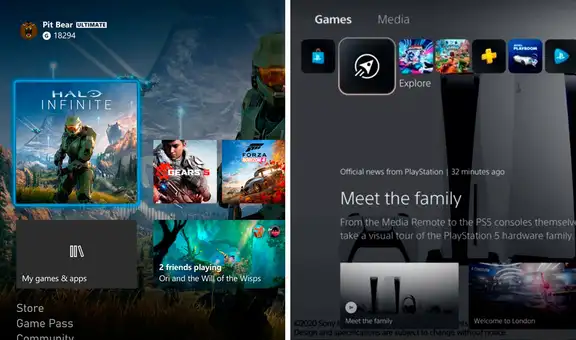 La interfaz de PS5 corre a 4K y HDR, la de Xbox Series X solo a 1080p [VIDEO]