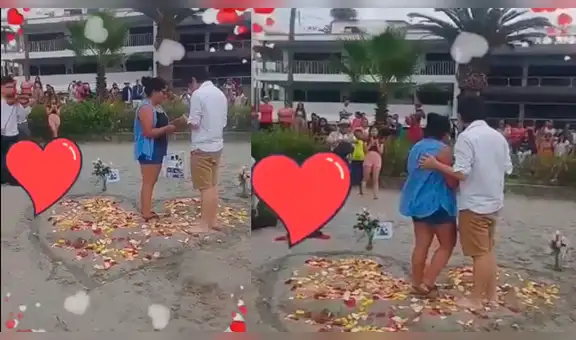Facebook viral: peruano le pidió la mano a su novia en romántica escena en una playa de Ancón [VIDEO]