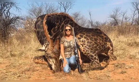 Cazadora come carne de jirafa que mató y asegura que es "deliciosa"