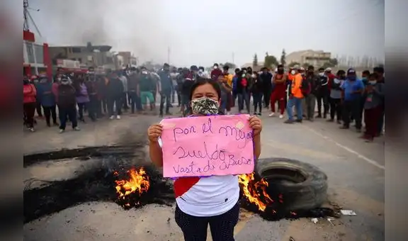 Trabajadores en Ica protestan contra el régimen agrario que los desprotege