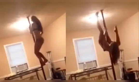 Facebook viral: mujer realiza un baile sensual de 'pole dance' y todo termina de la peor forma [VIDEO]