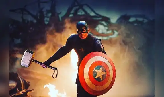 Avengers: Endgame: Capitán América usa el Mjolnir, martillo de Thor, en fotos virales