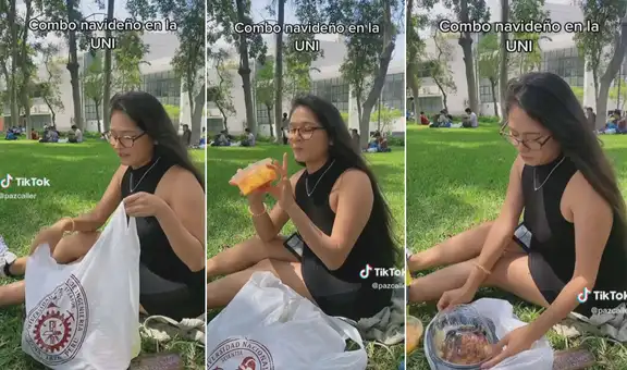 Joven de la UNI muestra el combo navideño de su universidad y deja impactados a miles