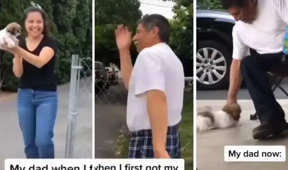 Papá no quería tener al perro en su casa pero terminó encariñándose con él [VIDEO]