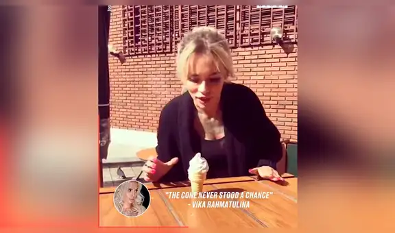 Facebook viral: Chica come de un solo mordisco enorme helado y miles quedan en shock [VIDEO] 
