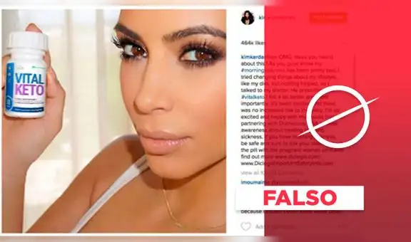 Foto de Kim Kardashian publicitando pastilla para adelgazar “sin dieta” es falsa