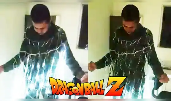 Facebook: Joven se transforma en 'Super Sayayin' con luces navideñas [VIDEO]