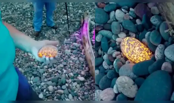 Facebook: hombre descubre extrañas piedras que se iluminan en una playa de Estados Unidos [VIDEO]