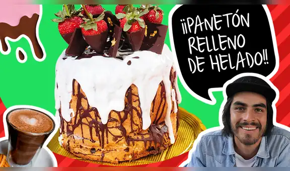 Panetón relleno de helado 