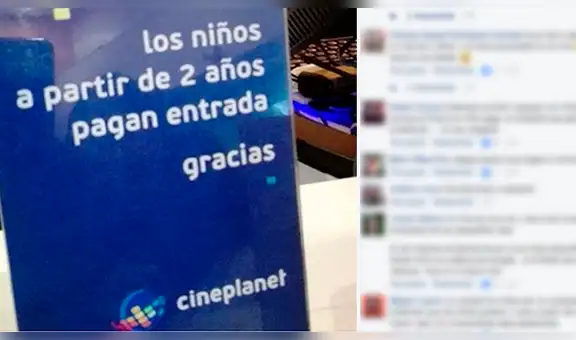 Polémica en Facebook por cobro de entradas al cine a niños mayores de 2 años